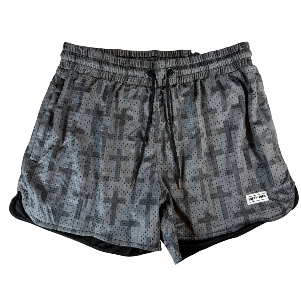 NWT Dirty Mids MVRK Chosen 5" Mesh Shorts Men's Large Gray Athletic Lined